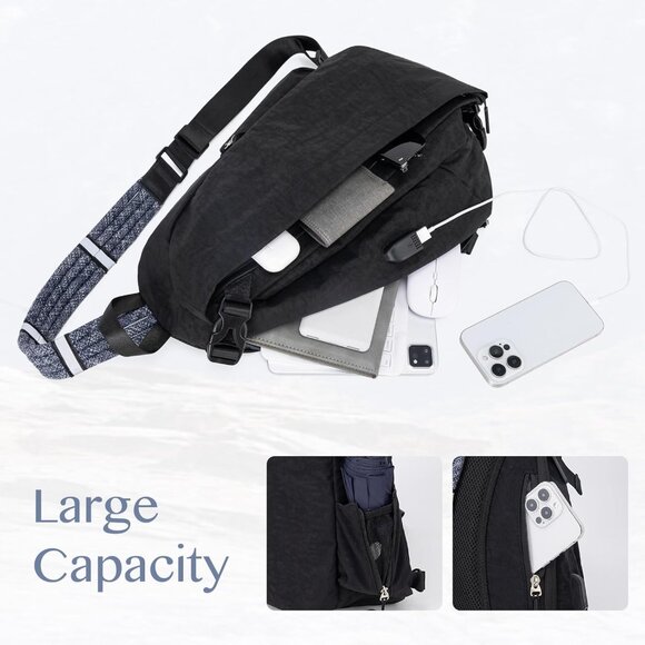 Compact Waterproof Sling Bag with Adjustable Rope Strap - Perfect for Hiking - Picture 5 of 6